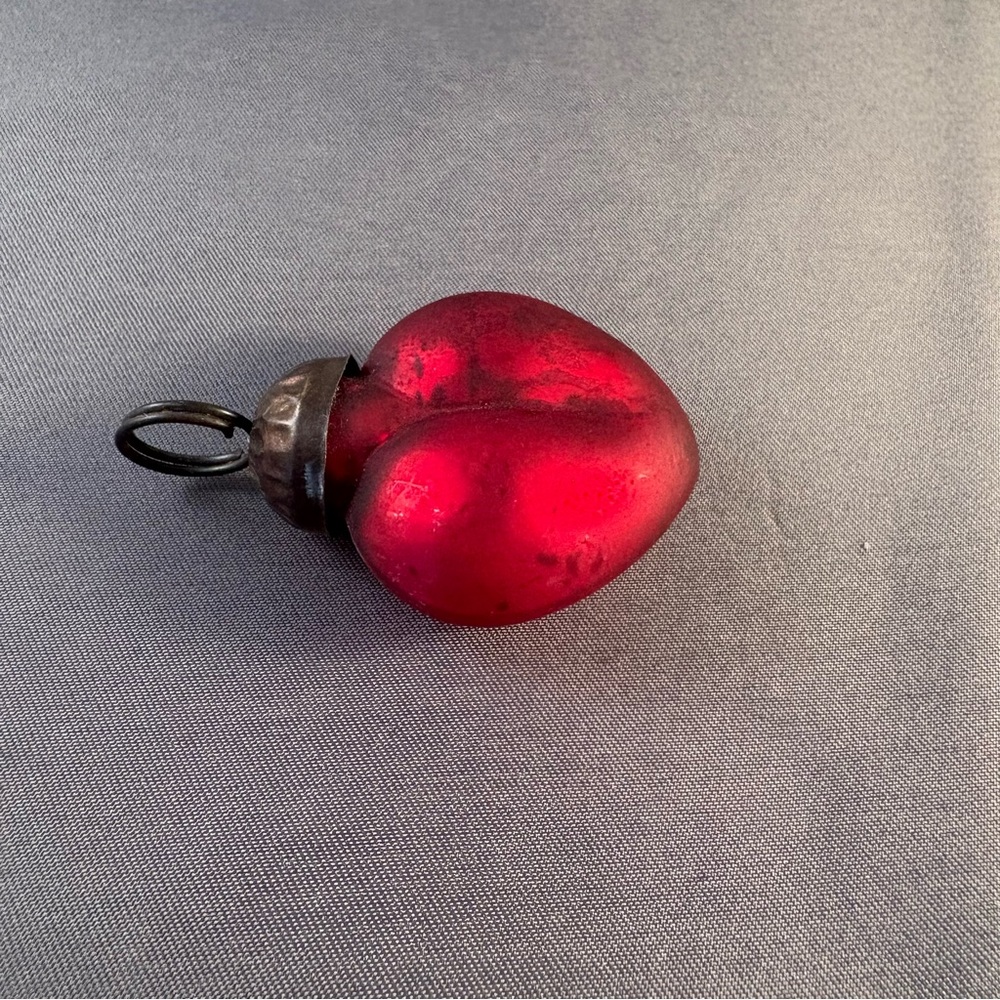 Vintage Kugel Style Heart Christmas Ornament Red Retro Collectible Decoration 2” - Picture 5 of 6